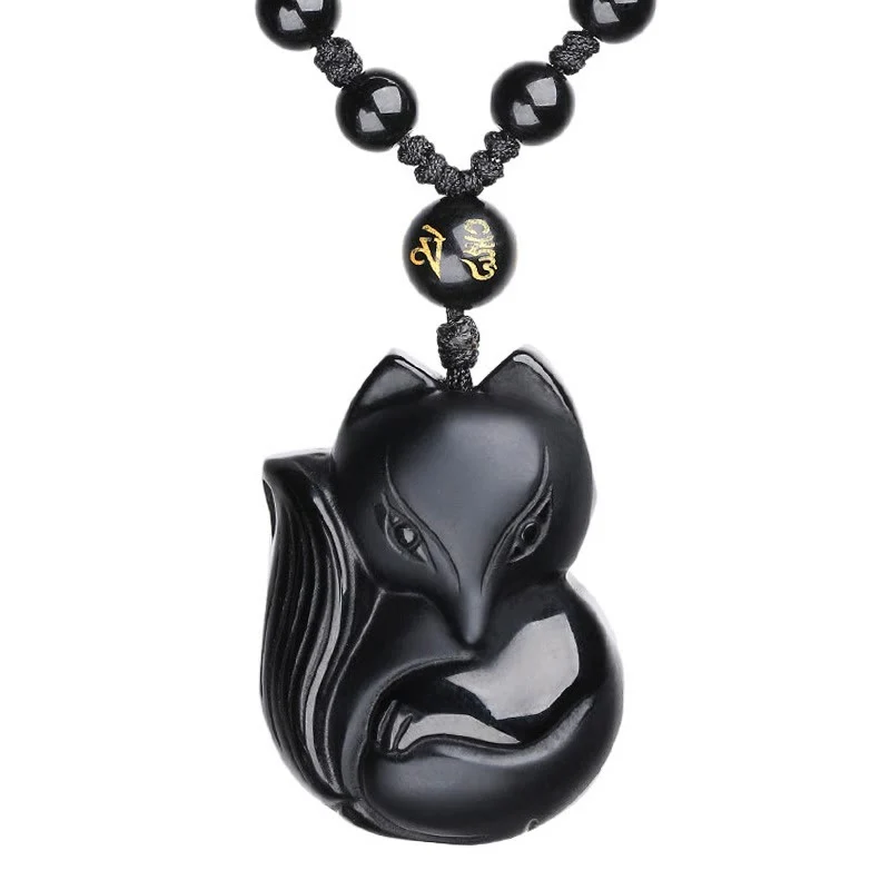 Buddha Stones White Jade Cyan Jade Bamboo Protection Necklace Pe